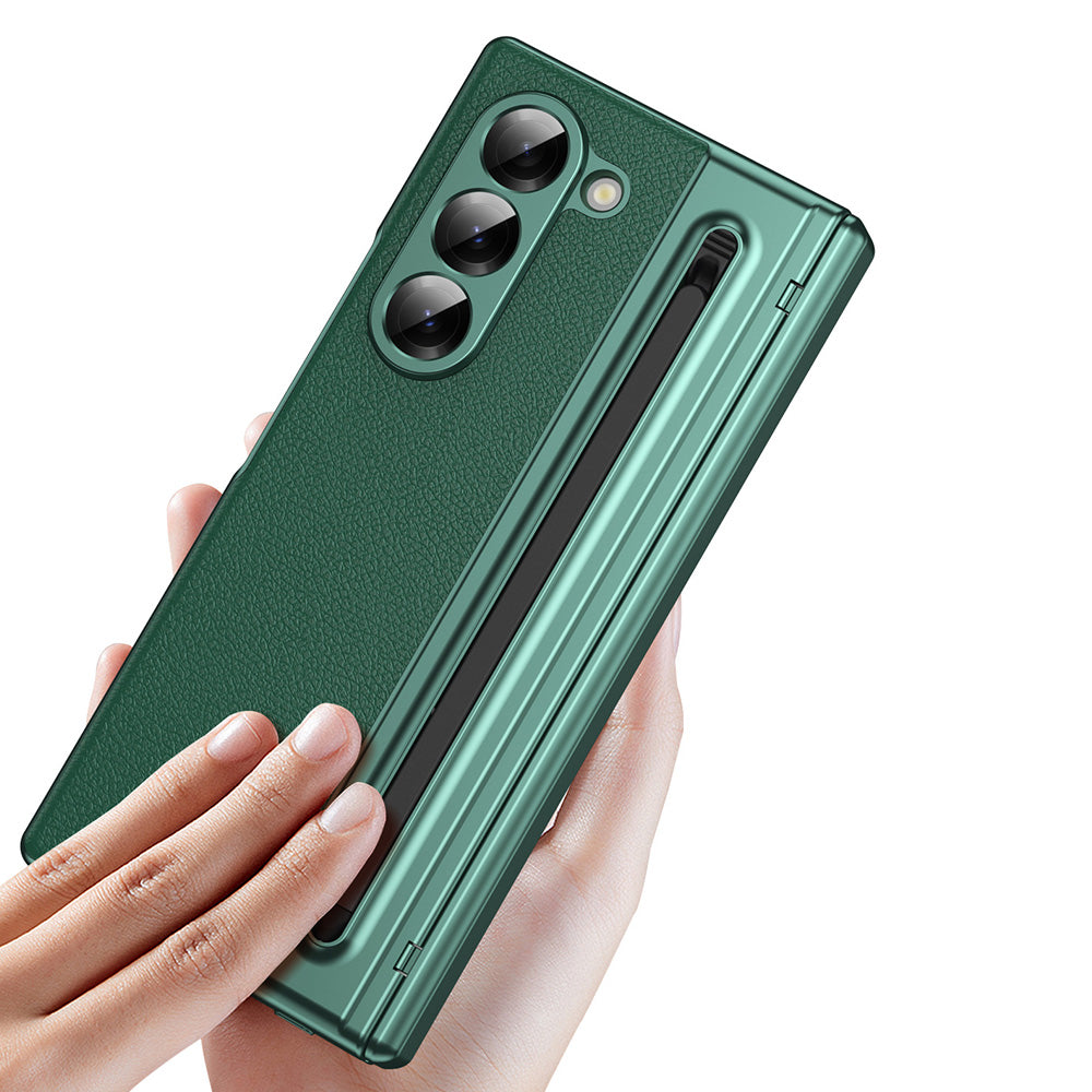 Phone Case for Samsung Z Fold 7 with Pen Holder Full Coverage Hinge Protection