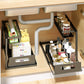 2Pcs 2-Tier Sliding Under Sink Cabinet Organizer Rack