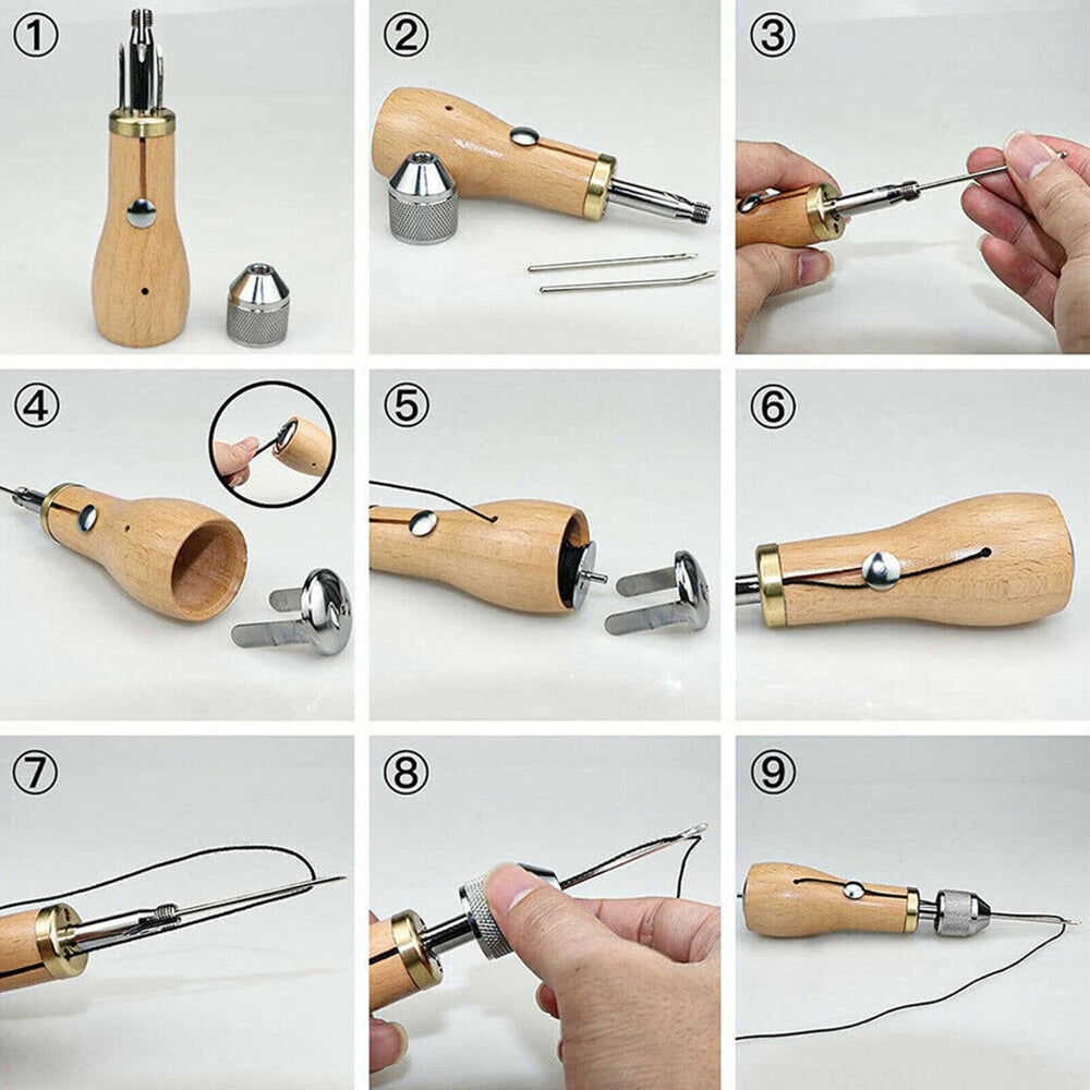 6Pcs Speedy Stitcher Sewing Awl Tools Kit For PU Leather