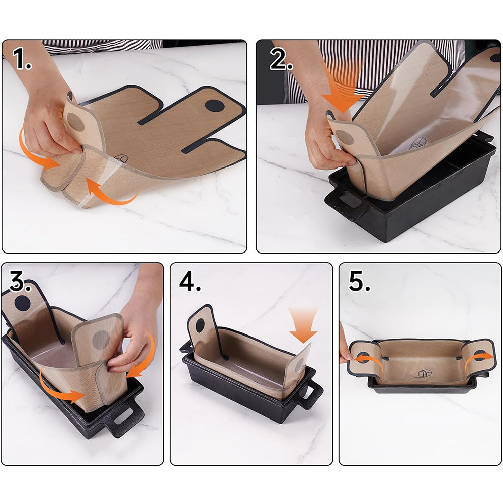 2Pcs Silicone Baking Mat Loaf Pan Liner for Bread Baking