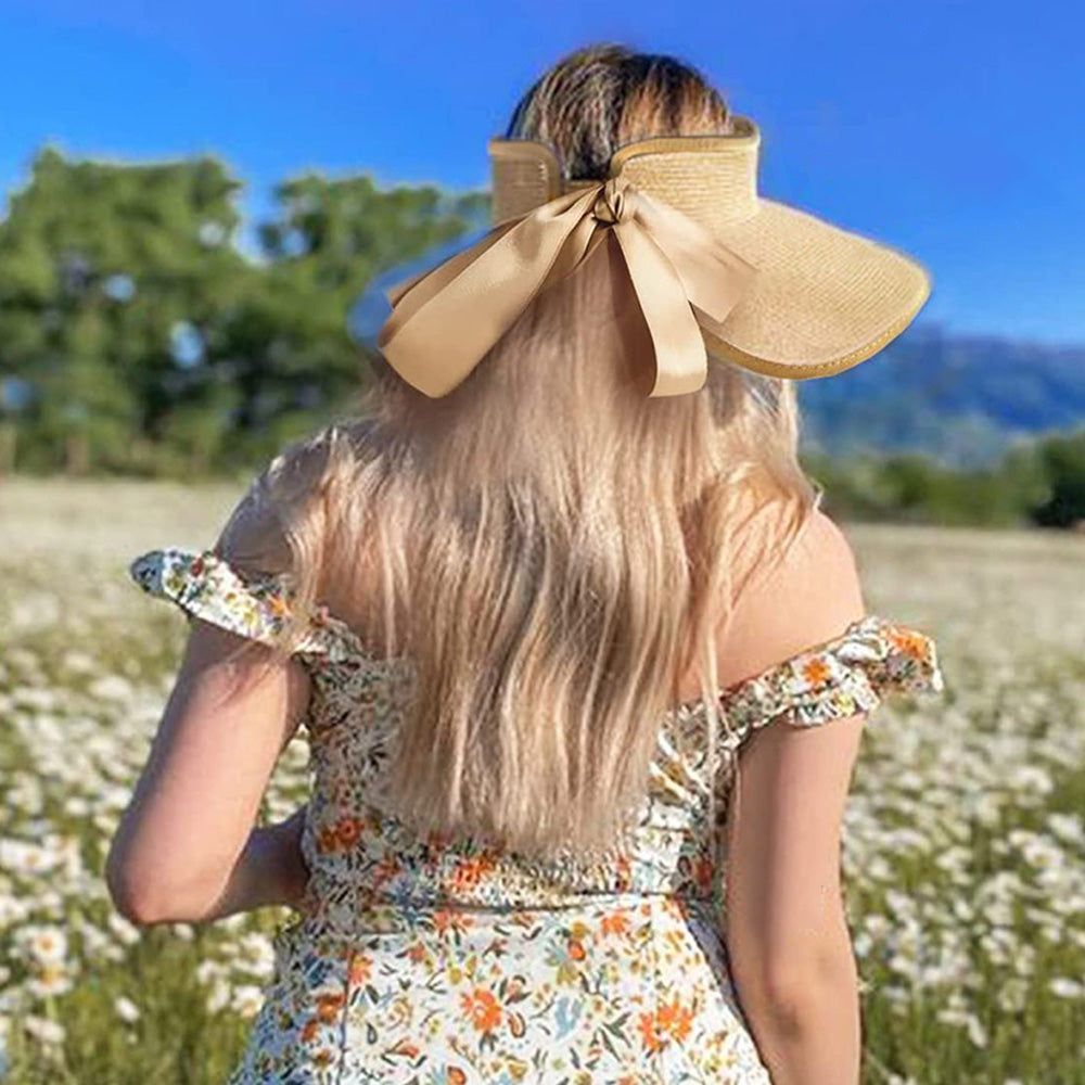 Foldable Adjustable Wide Brim Open Top Outdoor Sun Visor Hat