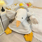 Cartoon Goose Hoodie Blanket Oversized Fleece Onesie for Sleep Lounging and Party-Style 1