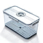 Transparent Bread Box with Timer Drainboard Lid Kitchen Storage Container for Food
