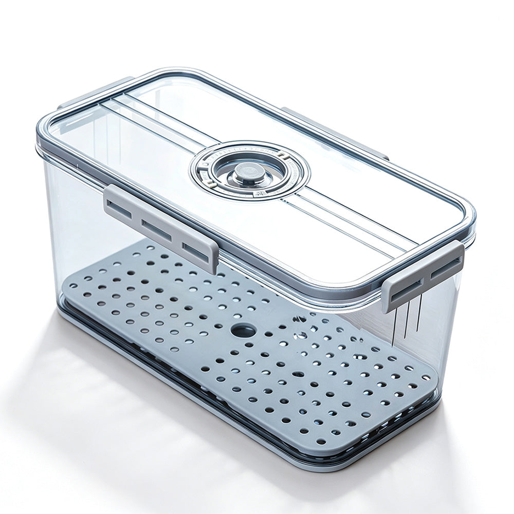 Transparent Bread Box with Timer Drainboard Lid Kitchen Storage Container for Food