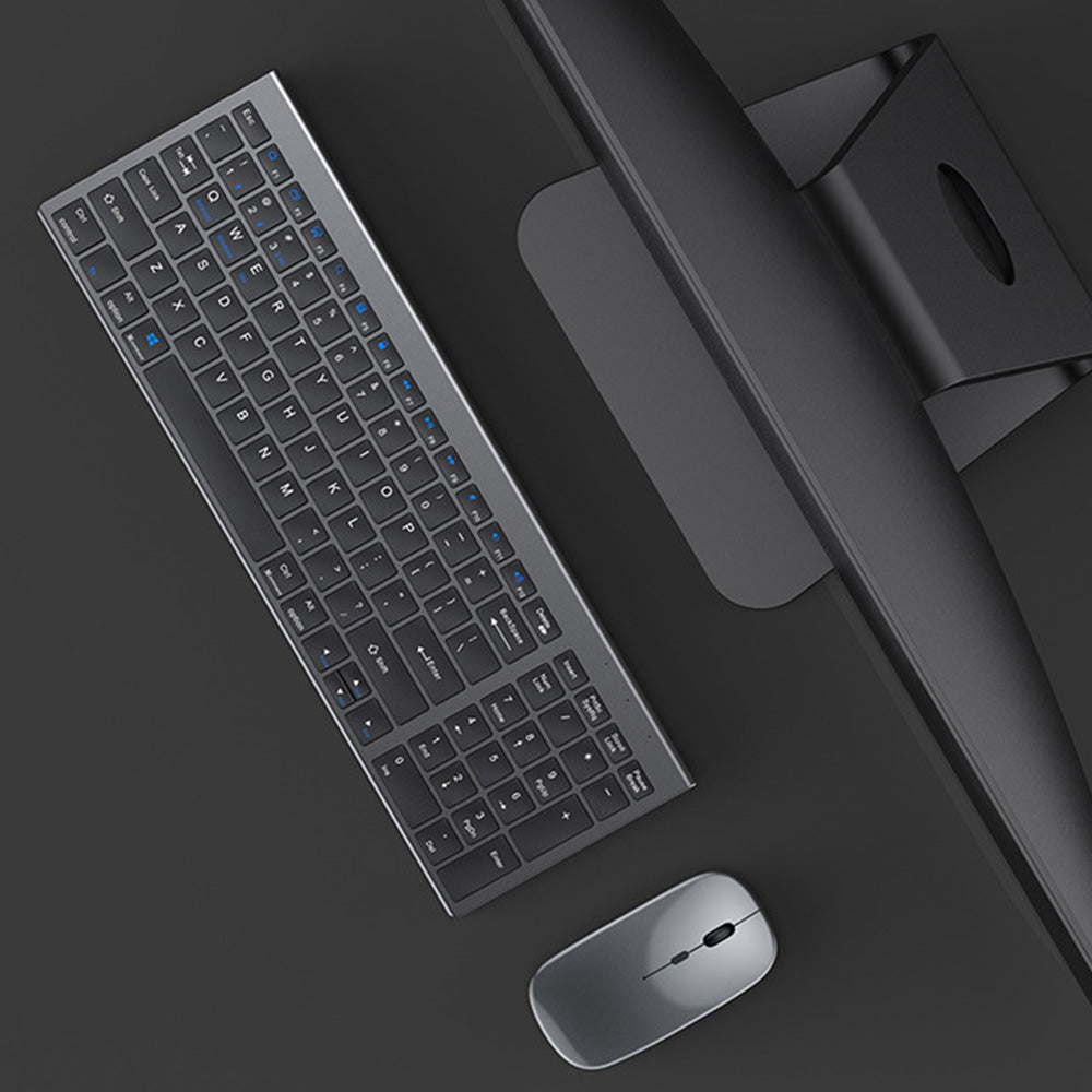 Wireless Keyboard and Mouse Set Triple Modes Bluetooth  Rechargeable For Tablet PC