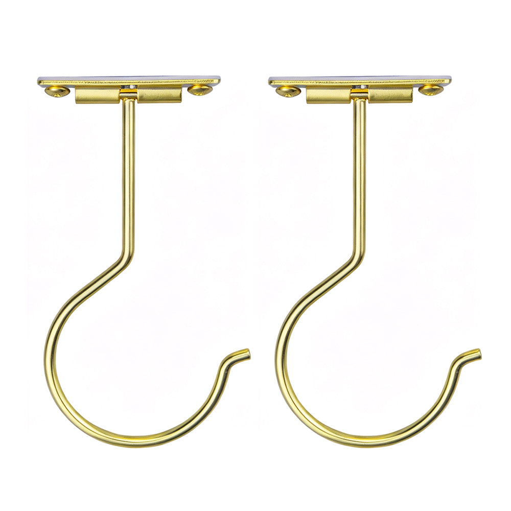 2Pcs Self Adhesive Foldable Banana Hook for Under Cabinet Metal Holder for Kitchen
