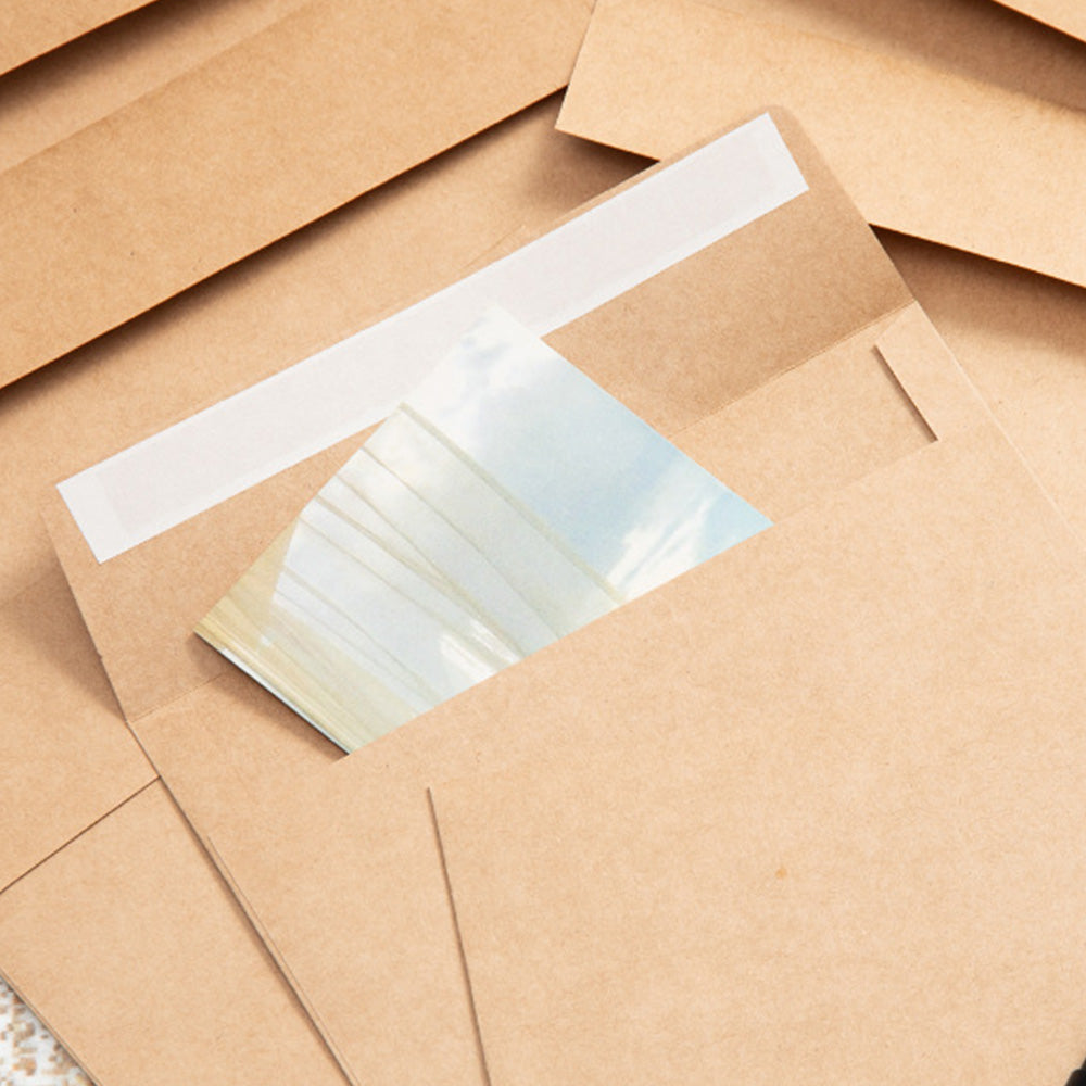 50 Pack Thick Kraft Paper Self Adhesive Envelopes for Cards Photos