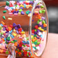 Double Wall Glass Cup with Colorful Love Granule Fillings