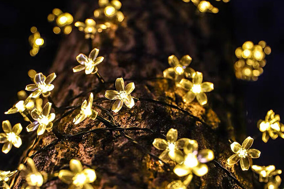 Outdoor Solar String Flower Lights Fairy Lights for Garden and Christmas Decoration