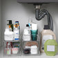 2 Tier Bathroom Storage Organizer with Dividers Makeup Desktop Storage Rack