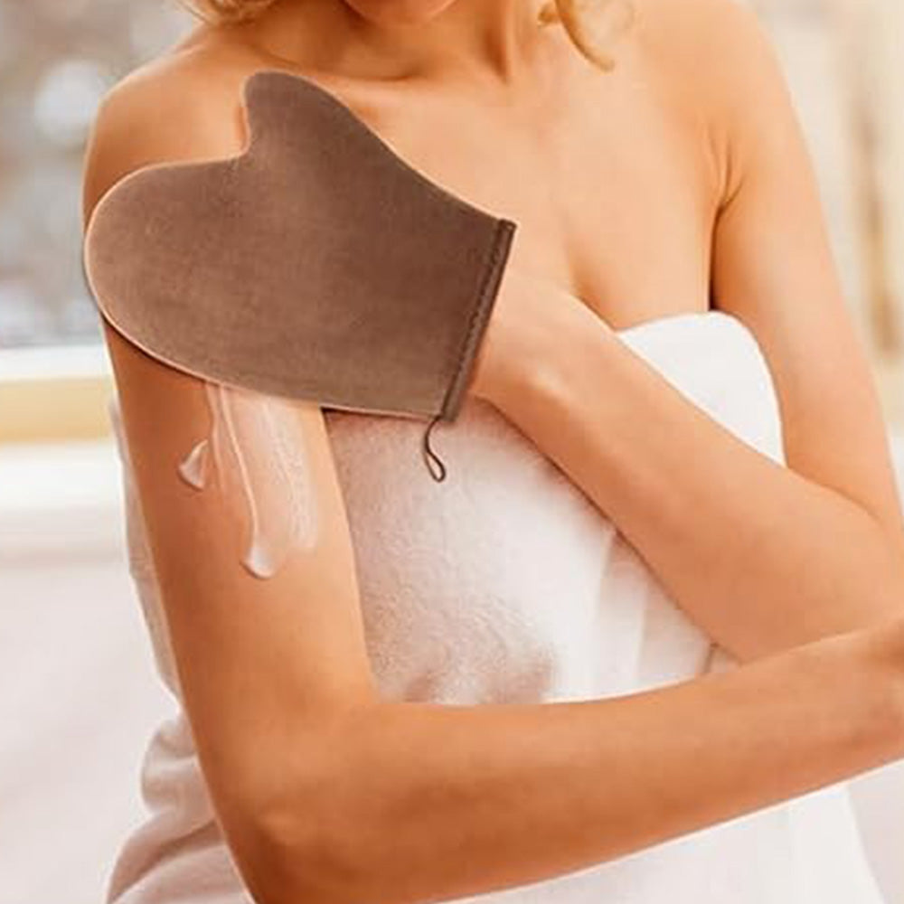 4 In 1 Double sided Self Tanning Mitt Applicator Kit Back Tanning Glove