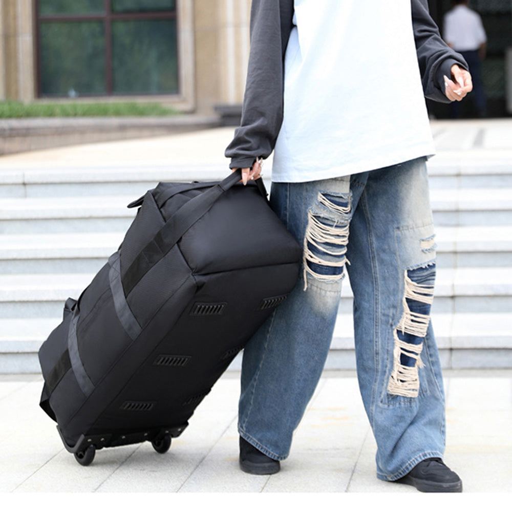 90 L Foldable Oxford Rolling Duffle Travel Bag with 3 Carry Modes