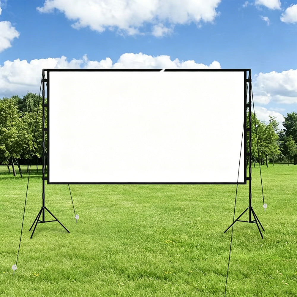 Portable Outdoor Projection Screen Double Stand Movie Screen with Carry Bag for Camping