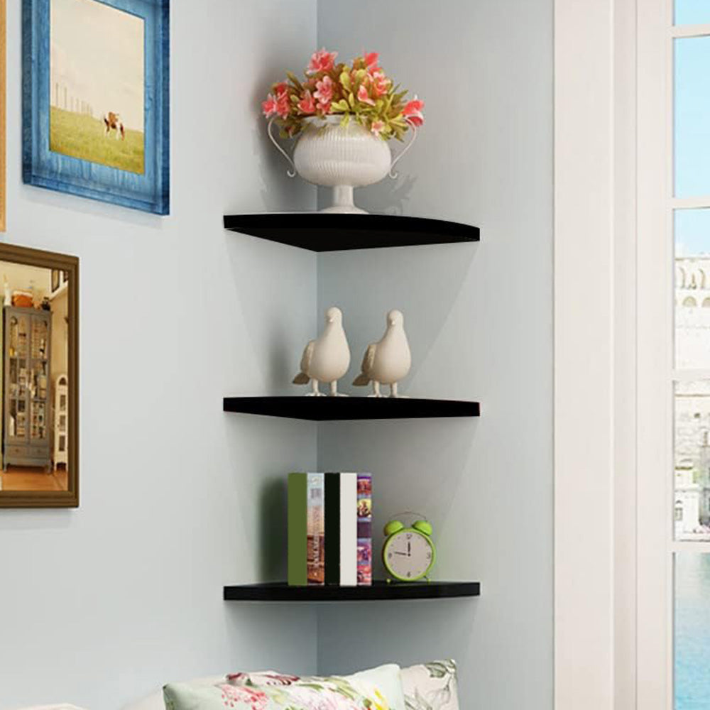 No-Drill Floating Corner Shelf Set for Wall Storage