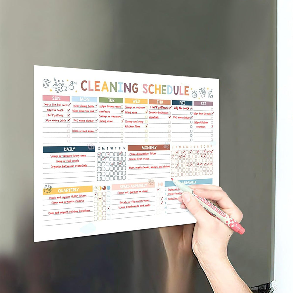 Cleaning Planner Schedule And Checklist Organizer Household Chore Chart Notebook