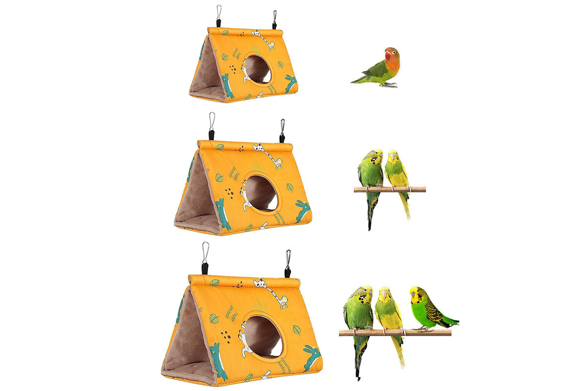 Bird Sleep Nest Cage Hut Pet Hammock Hang Cave Bed for Parrot Budgie Cockatiel