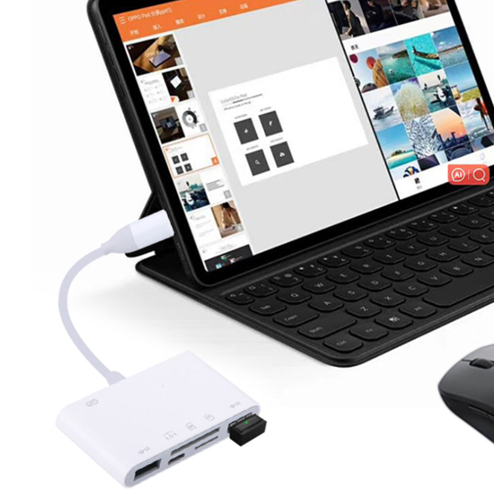For iPhone iPad  5 in 1 USB-C SD Card Reader USB-C to Memory Card OTG Adapter