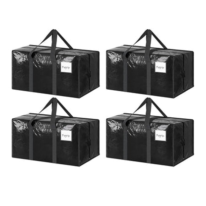 4 Pack Extra Heavy Duty Large Moving Bags with Strong Zipper and Comfortable Handles