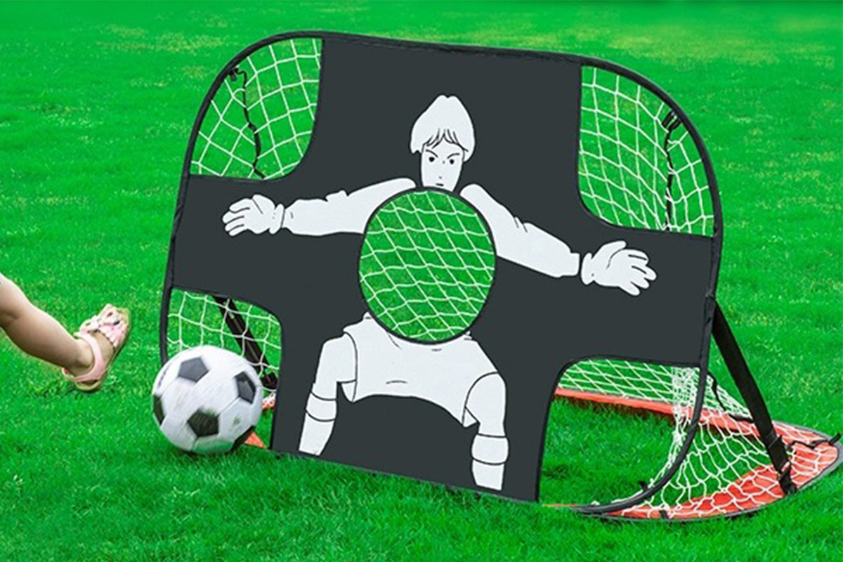2-in-1 Portable Foldable Soccer Goal with Detachable Target
