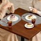 6Pcs Faux Leather Placemats Waterproof Heat Resistant Washable Table Mats for Dining Table
