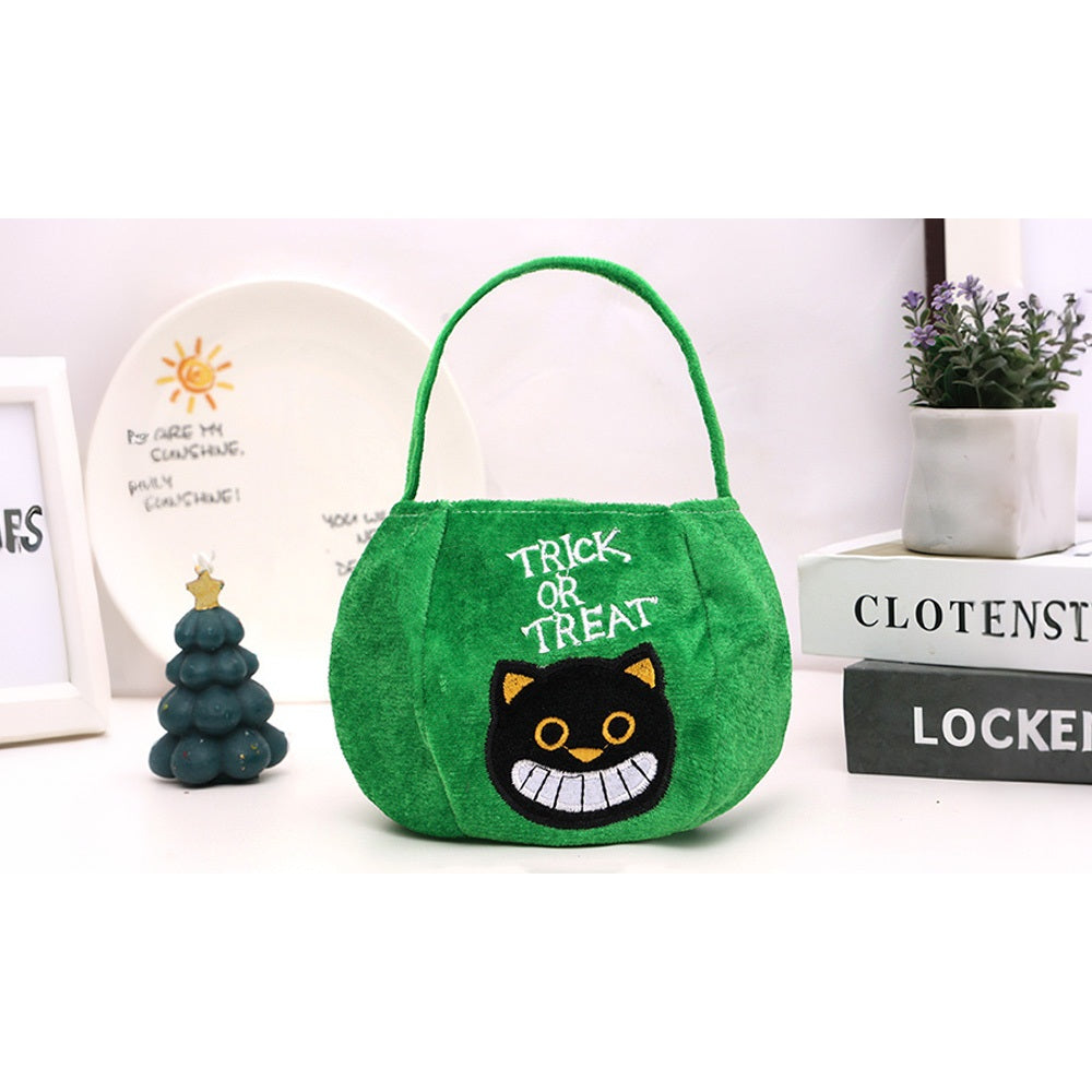 5 PCS Plush Cartoon Pumpkin Bags for Halloween Candy Toys and Gifts