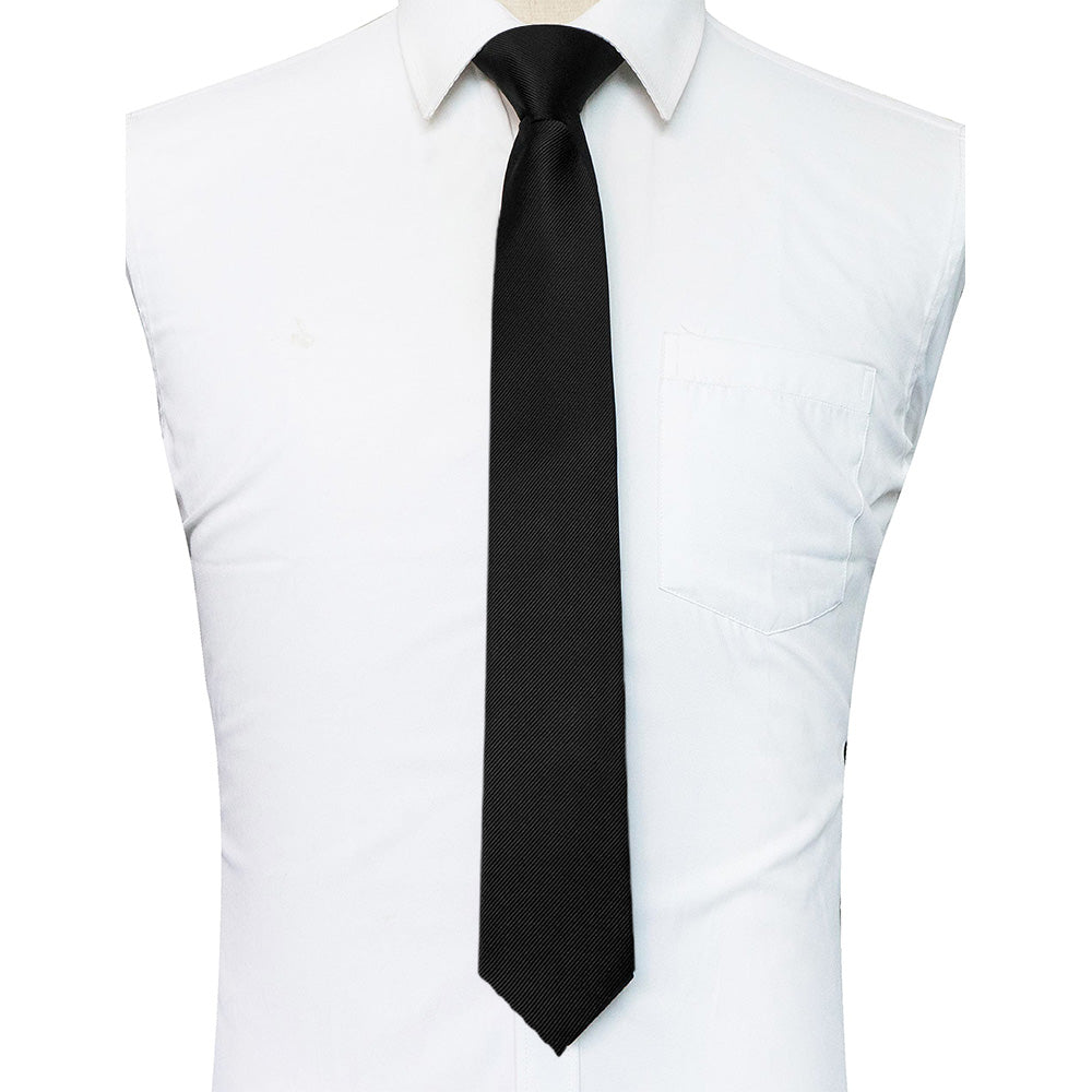 Men Pre-Tied Zip Necktie 8 cm for Wedding Business Formal Wear