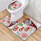 Christmas Non-Slip 3 PCs Bath Rugs Sets Toilet Lid Cover Toilet Mat Bathroom Decor