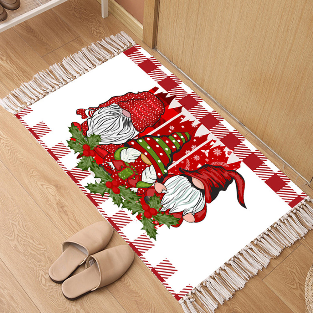 Christmas Dwarf Woven Washable Rectangular Floor Mat Floor Rug