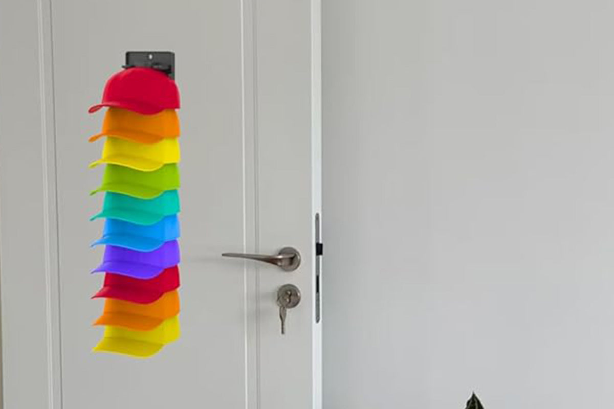 Hat Organizer Built In Spring Clips For Baseball Caps Wall Mount Closet Hat Rack Holder