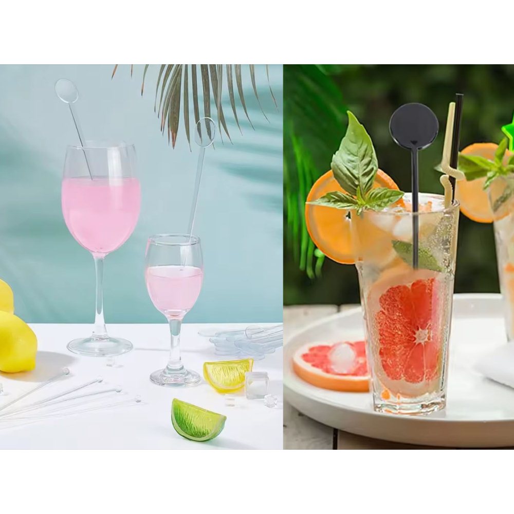 80Pcs Plastic Disc Twizzlers Stirrer Sticks