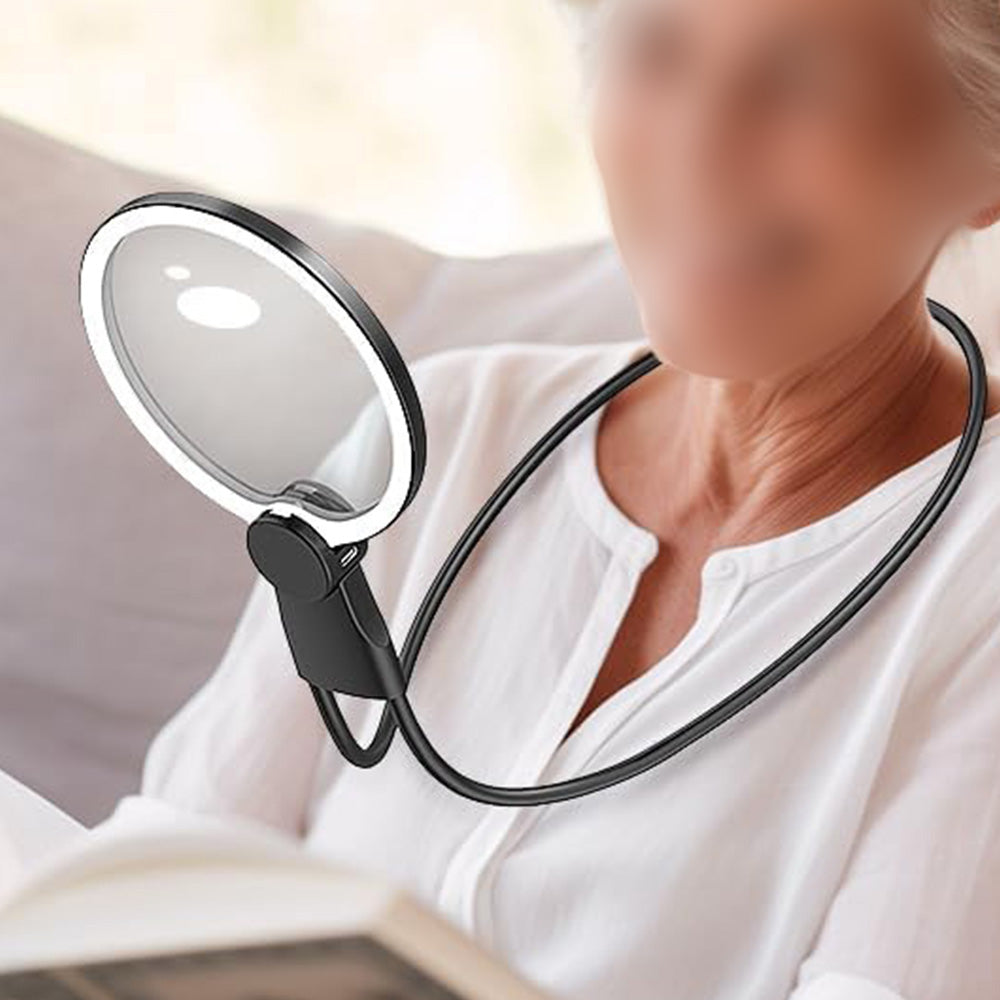 3 in 1 Magnifying Glass with Light Rechargeable Neck Mount for Reading