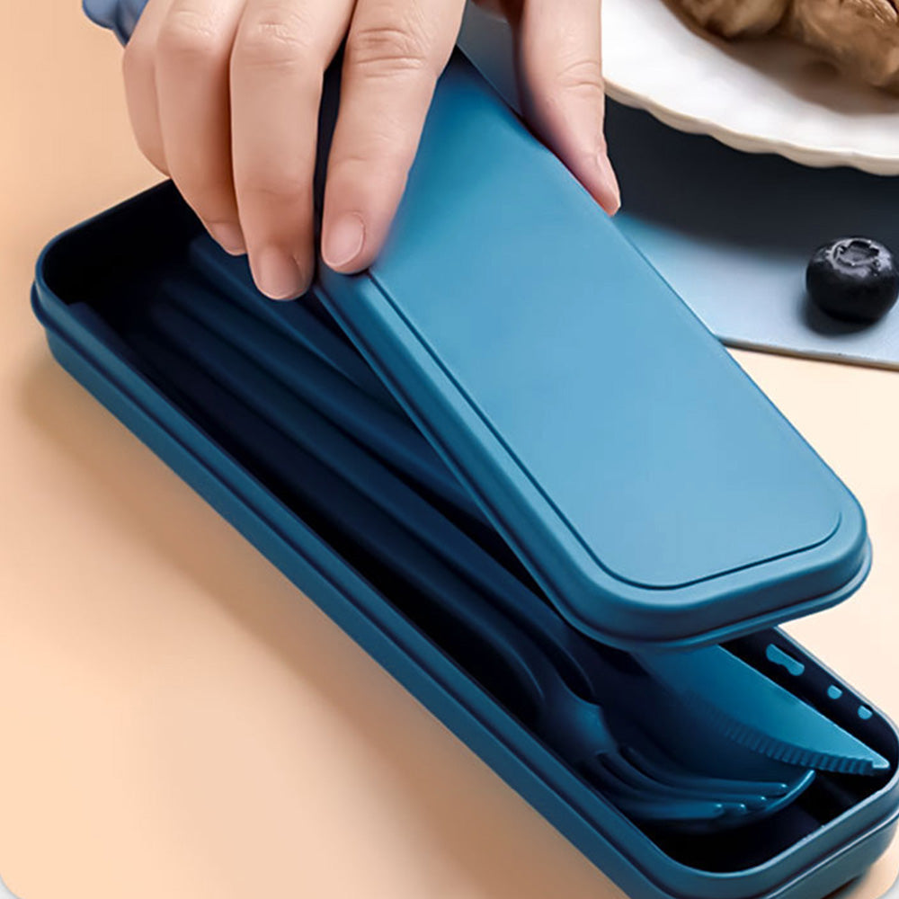 Reusable Travel Utensils Set with Case Portable Knife Fork Spoons Cutlery Set