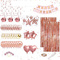 Rose Gold Happy Birthday Party Decorations Set Banner Foil Balloons Curtain Backdrop for Women Girls