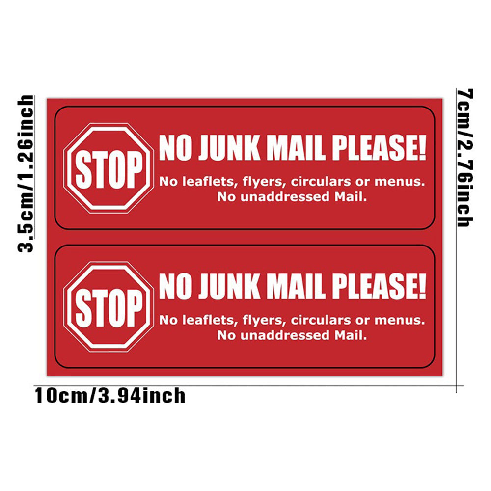 10 Pack Self Adhesive No Junk Mail Mailbox Stickers for Home and Office