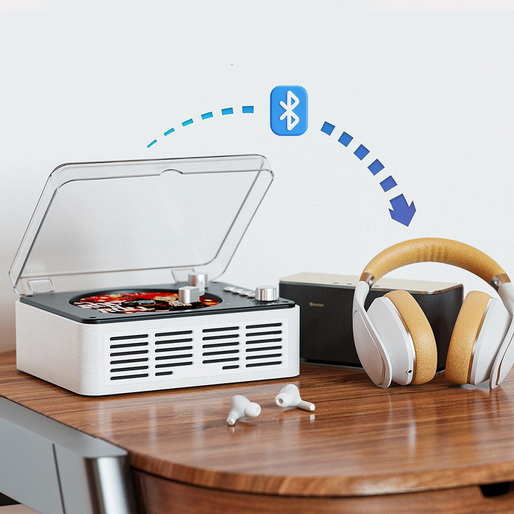 Retro CD Player Multifunctional Music Player with Bluetooth FM Radio for Home Use