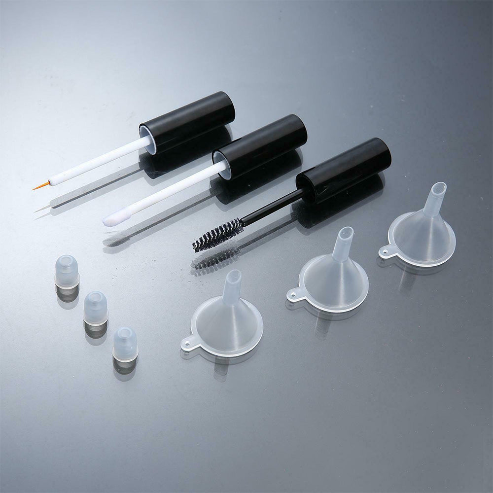 3-Piece 10ml Clear Cosmetic Tube Set with Funnels For Mascara, Lip Gloss & Eyeliner