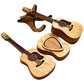 3Pcs Portable Wooden Acoustic Guitar Picks with Box and Holder