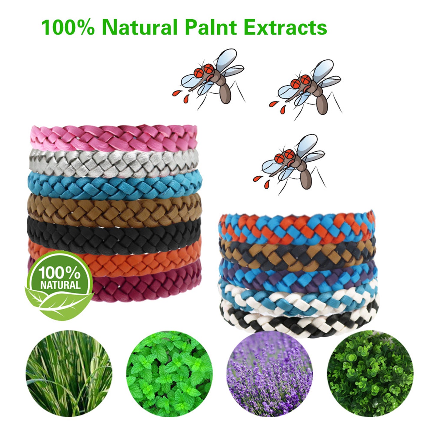 12 Pack PU Leather Mosquito Repellent Bracelets