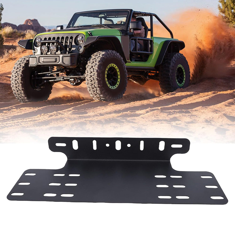 Universal Auxiliary Light Bracket License Plate Mount Metal for Jeep SUV Pickup Truck