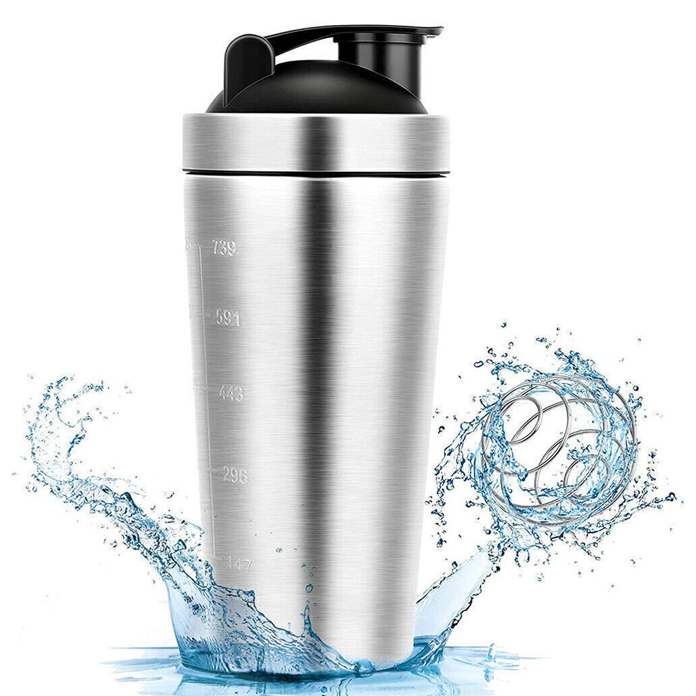 750ml 304 Stainless Steel Protein Shaker Bottle with Mixing Ball