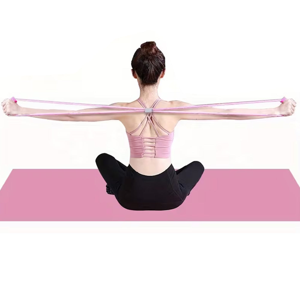 6 Tube Pedal Ankle Puller Fitness Exercise Rope with 8-Shape Resistance Band