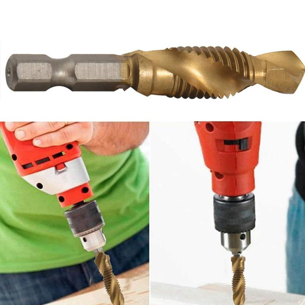 6Pcs HSS Hex Shank Tap Drill Bits Tools Set