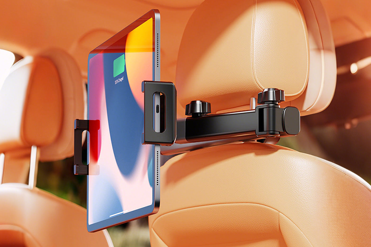 Car Headrest Tablet Holder for Back Seat Adjustable 360 degree Mount for iPad & Phone