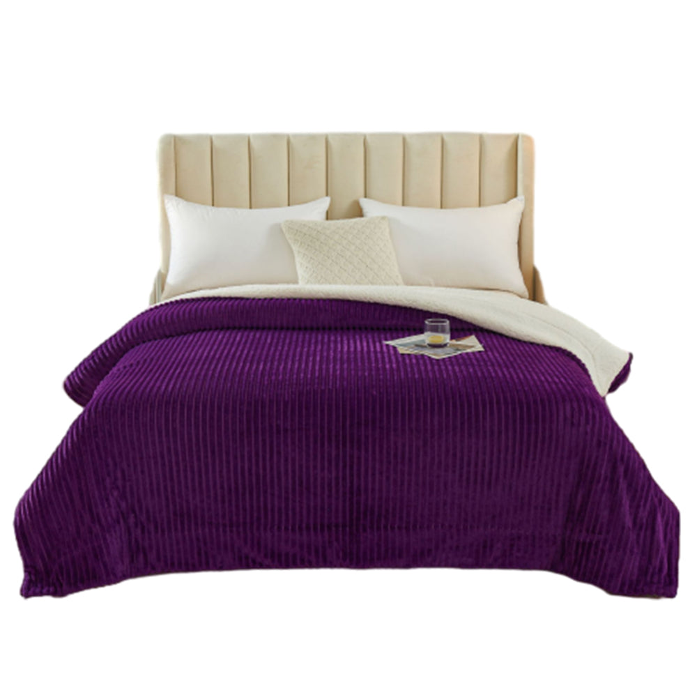 Reversible Faux Plush Blanket