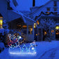 Stainless Steel Lighted Christmas Snowman Decoration With LED Light Strings Christmas Decorative Signage Light-Snowman And Penguin