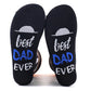 2Pairs Father's Day Funny Socks for Dad-Grey and Black