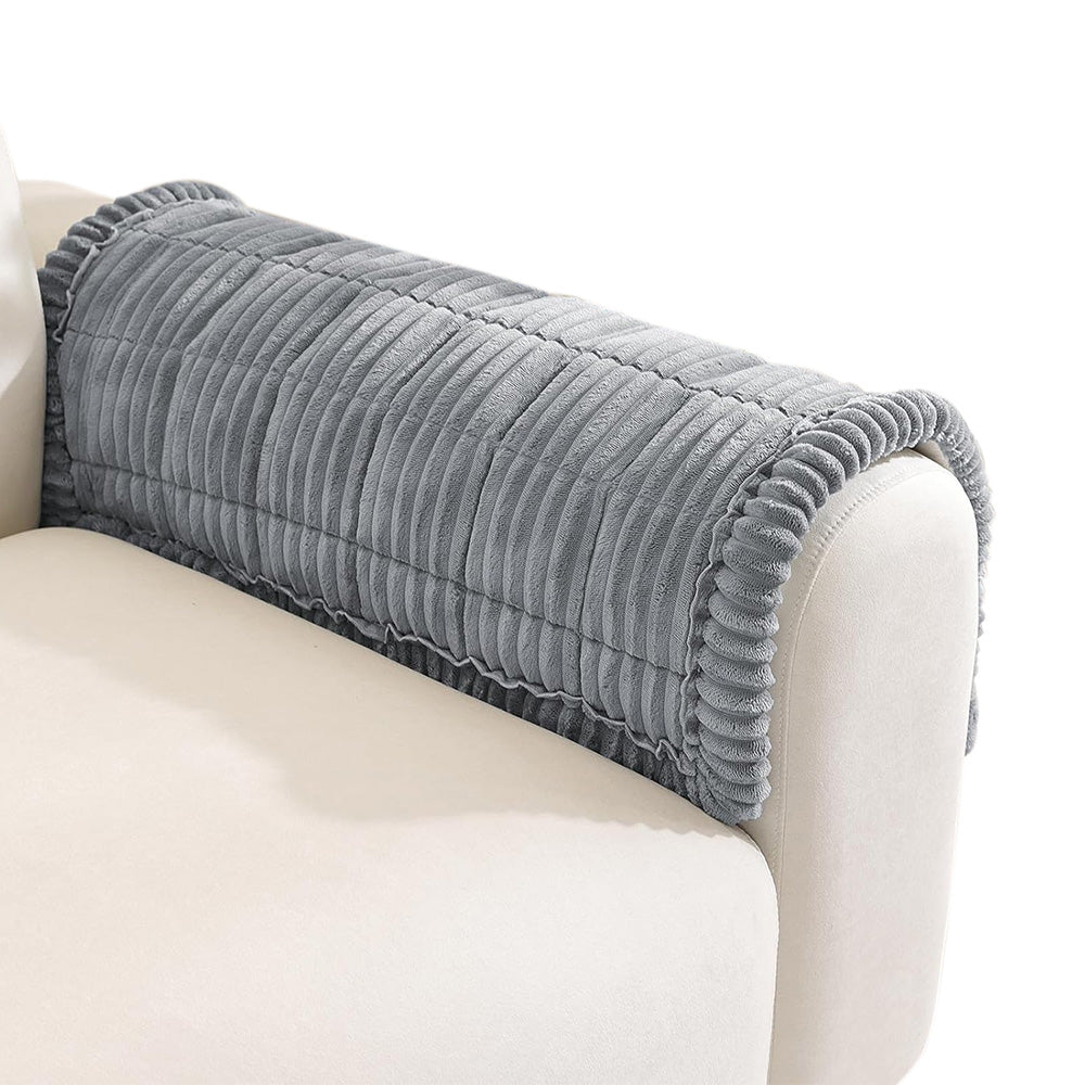 Sofa Armrest Cover Winter Thick Flannel Armchair Pad