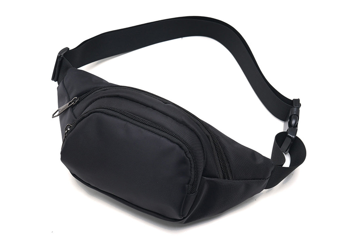 Waist Bag With 3 Zipper Pockets Crossbody Bag Unisex Large Fanny Pack For Travel Holiday