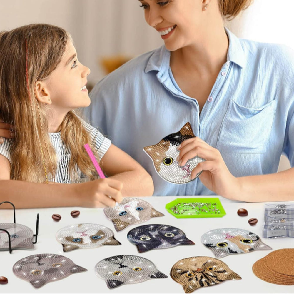 8Pcs Diamond Art Coasters Kit Diamond Painting Coasters