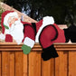 Christmas Fence Decoration Santa Claus Peeking Yard Garden Outdoor Sign